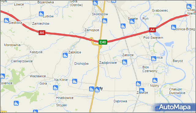 mapa Zadąbrowie gmina Radymno, Zadąbrowie gmina Radymno na mapie Targeo