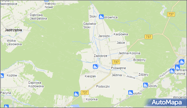 mapa Zadobrze gmina Pionki, Zadobrze gmina Pionki na mapie Targeo