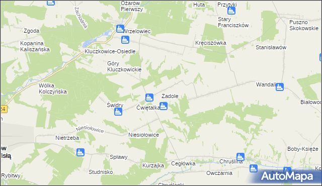 mapa Zadole gmina Opole Lubelskie, Zadole gmina Opole Lubelskie na mapie Targeo