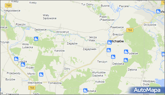 mapa Zagajówek, Zagajówek na mapie Targeo