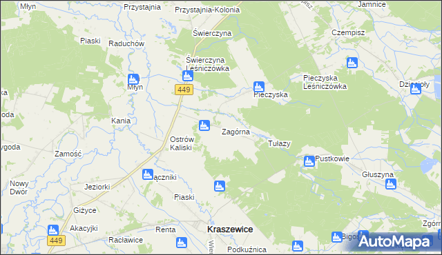 mapa Zagórna, Zagórna na mapie Targeo