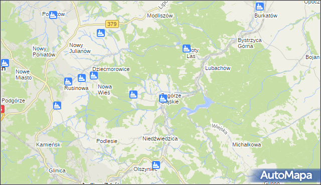 mapa Zagórze Śląskie, Zagórze Śląskie na mapie Targeo