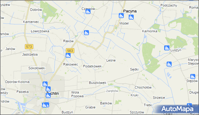 mapa Zagroby gmina Żychlin, Zagroby gmina Żychlin na mapie Targeo