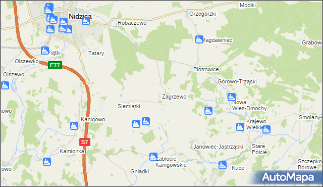 mapa Zagrzewo, Zagrzewo na mapie Targeo