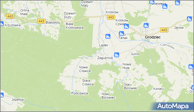 mapa Zaguźnica, Zaguźnica na mapie Targeo