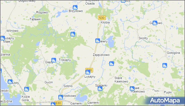 mapa Zajączkowo gmina Łukta, Zajączkowo gmina Łukta na mapie Targeo