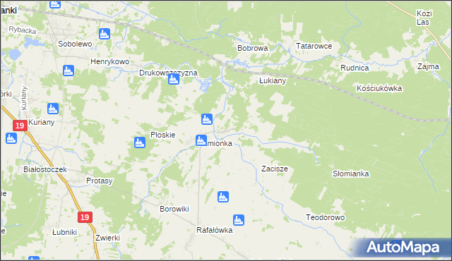 mapa Zajezierce, Zajezierce na mapie Targeo