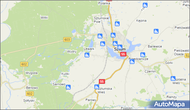 mapa Zajezierze gmina Sztum, Zajezierze gmina Sztum na mapie Targeo