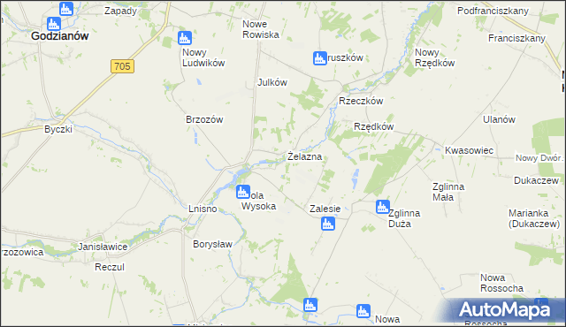 mapa Zajrzew, Zajrzew na mapie Targeo