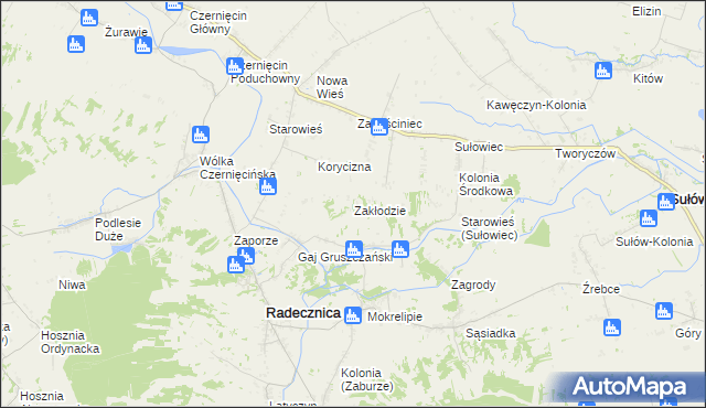 mapa Zakłodzie, Zakłodzie na mapie Targeo