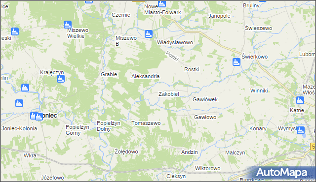 mapa Zakobiel, Zakobiel na mapie Targeo