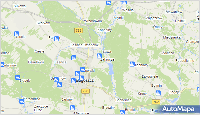 mapa Zakrucze, Zakrucze na mapie Targeo