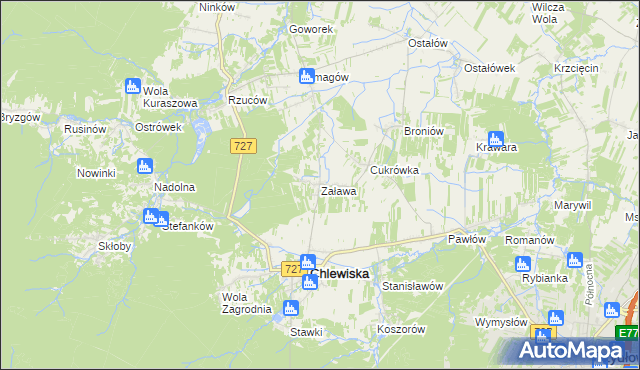 mapa Zaława, Zaława na mapie Targeo