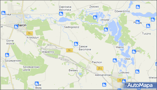 mapa Zalesie Barcińskie, Zalesie Barcińskie na mapie Targeo