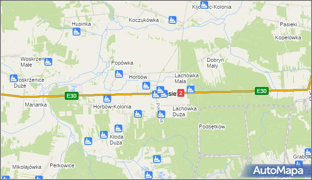 mapa Zalesie powiat bialski, Zalesie powiat bialski na mapie Targeo