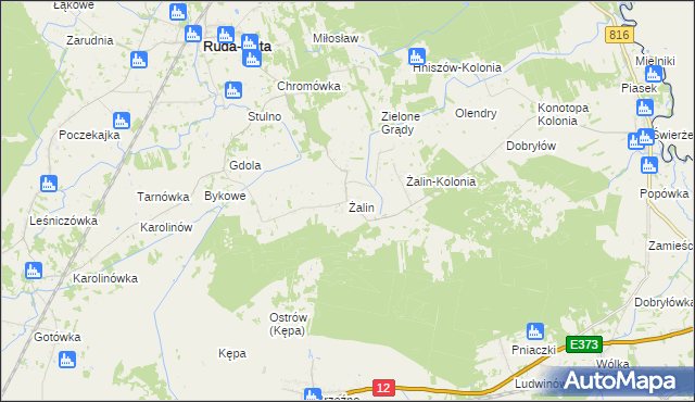 mapa Żalin, Żalin na mapie Targeo