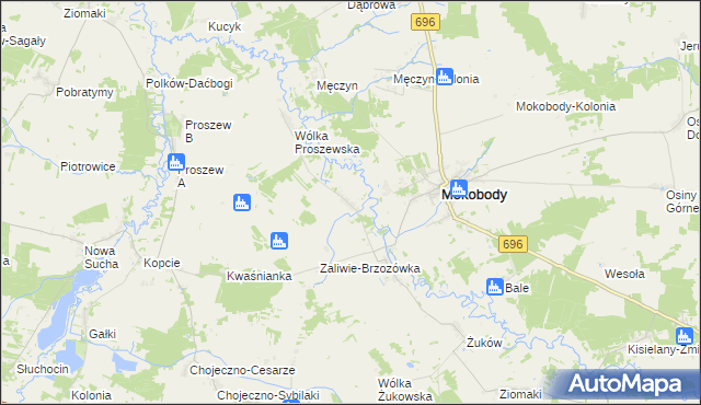 mapa Zaliwie-Szpinki, Zaliwie-Szpinki na mapie Targeo
