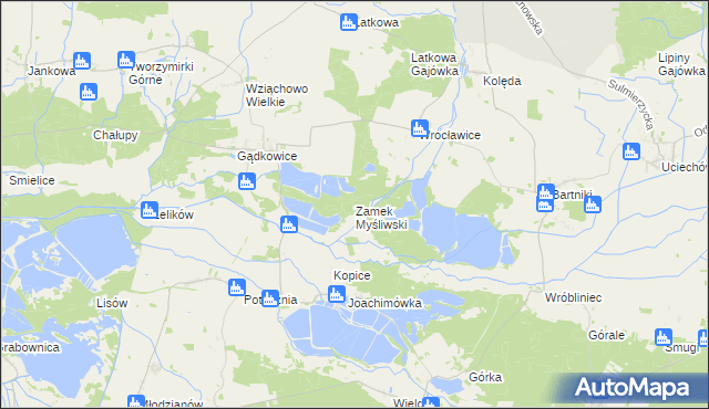 mapa Zamek Myśliwski, Zamek Myśliwski na mapie Targeo