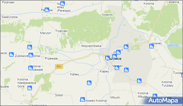 mapa Zamłynie gmina Tyszowce, Zamłynie gmina Tyszowce na mapie Targeo