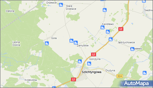 mapa Zamysłów, Zamysłów na mapie Targeo