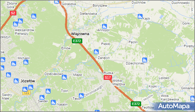 mapa Żanęcin, Żanęcin na mapie Targeo