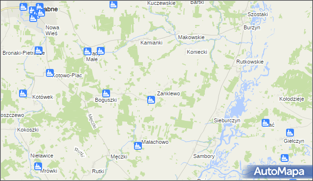 mapa Zanklewo, Zanklewo na mapie Targeo