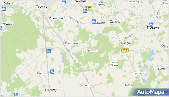 mapa Zapieczne, Zapieczne na mapie Targeo