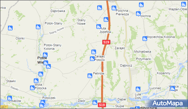 mapa Zarajec Potocki, Zarajec Potocki na mapie Targeo