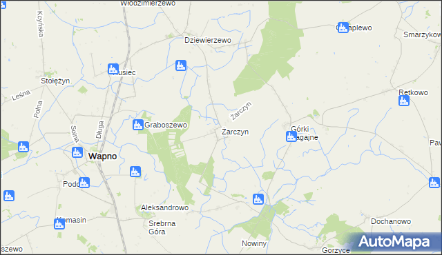 mapa Żarczyn gmina Kcynia, Żarczyn gmina Kcynia na mapie Targeo