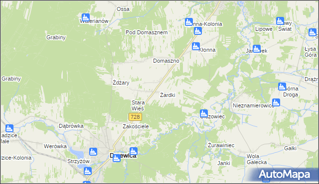 mapa Żardki, Żardki na mapie Targeo