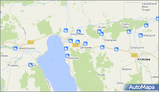 mapa Żarnowiec gmina Krokowa, Żarnowiec gmina Krokowa na mapie Targeo