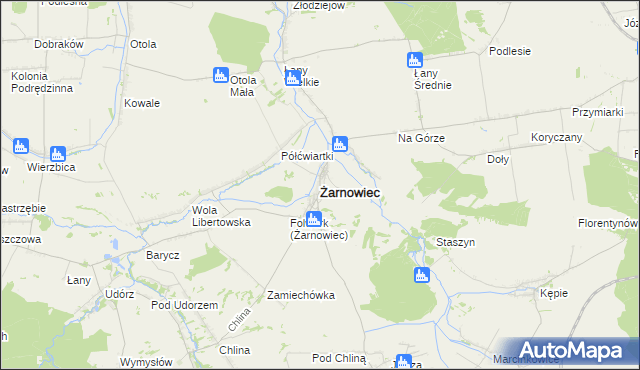 mapa Żarnowiec powiat zawierciański, Żarnowiec powiat zawierciański na mapie Targeo