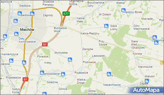 mapa Zarogów, Zarogów na mapie Targeo