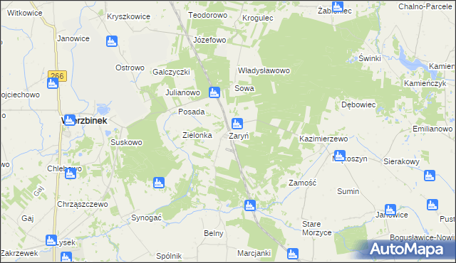 mapa Zaryń, Zaryń na mapie Targeo