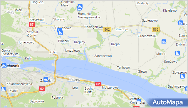 mapa Zarzeczewo, Zarzeczewo na mapie Targeo