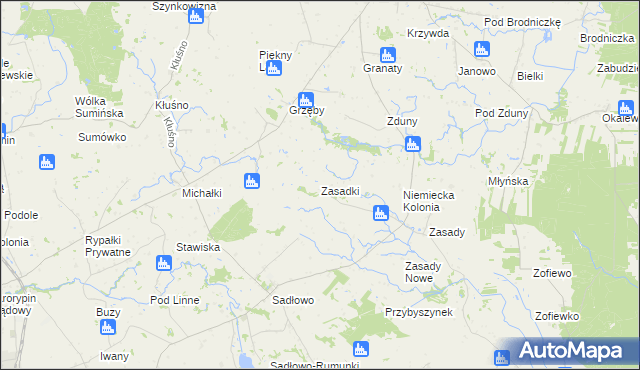 mapa Zasadki gmina Świedziebnia, Zasadki gmina Świedziebnia na mapie Targeo