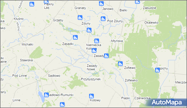 mapa Zasady gmina Świedziebnia, Zasady gmina Świedziebnia na mapie Targeo
