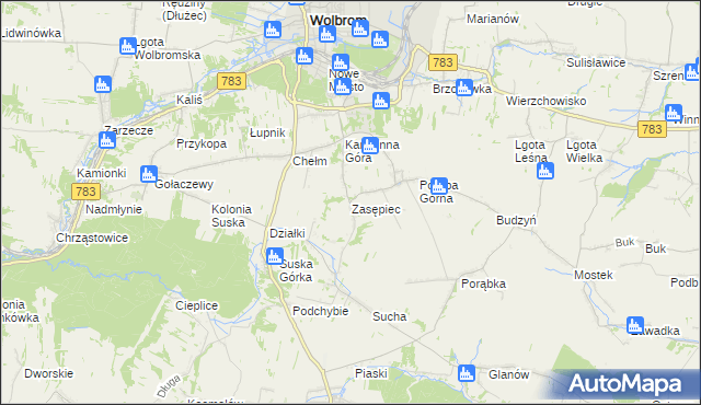 mapa Zasępiec, Zasępiec na mapie Targeo