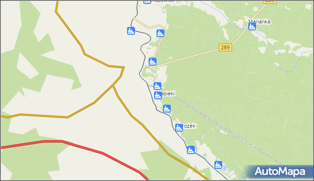 mapa Zasieki, Zasieki na mapie Targeo