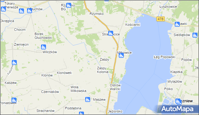 mapa Zaspy, Zaspy na mapie Targeo