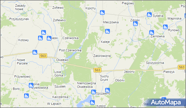 mapa Zatorowizna, Zatorowizna na mapie Targeo