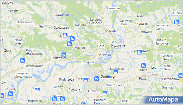 mapa Zawada Lanckorońska, Zawada Lanckorońska na mapie Targeo