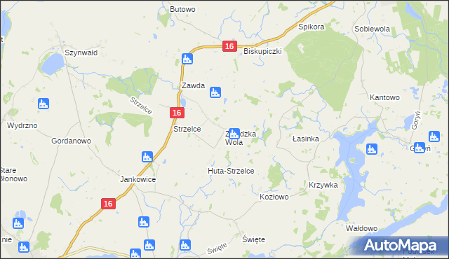 mapa Zawdzka Wola, Zawdzka Wola na mapie Targeo