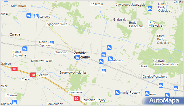 mapa Zawidz Mały, Zawidz Mały na mapie Targeo