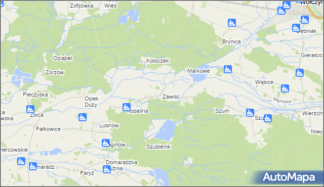 mapa Zawiść, Zawiść na mapie Targeo