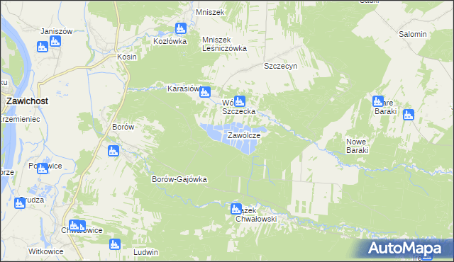 mapa Zawólcze, Zawólcze na mapie Targeo