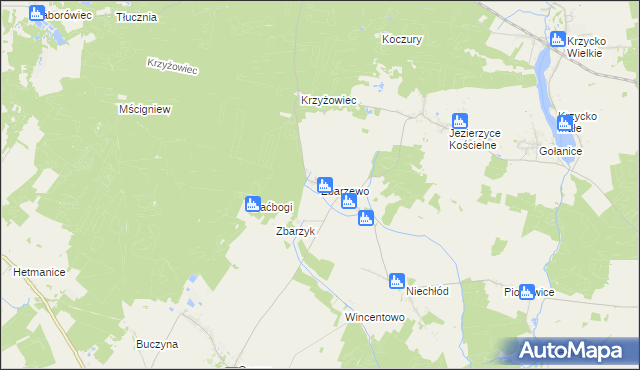 mapa Zbarzewo, Zbarzewo na mapie Targeo
