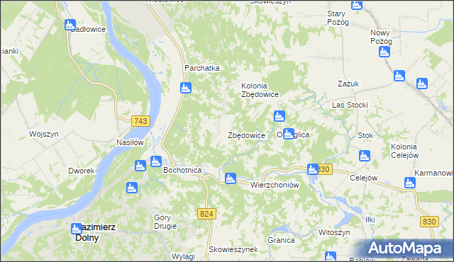 mapa Zbędowice, Zbędowice na mapie Targeo