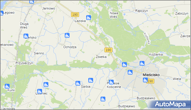 mapa Zbietka, Zbietka na mapie Targeo