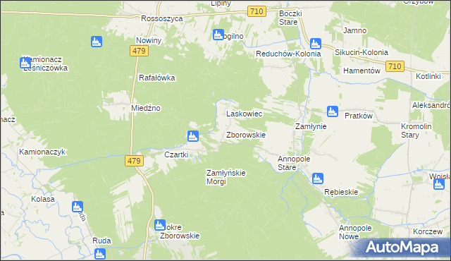 mapa Zborowskie gmina Zduńska Wola, Zborowskie gmina Zduńska Wola na mapie Targeo